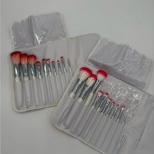 Professional Makeup Brush Set with Pink Tips